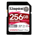 Kingston Canvas React Plus - Scheda di memoria flash - 256 GB - Video Class V90 / UHS-II U3 / Class10 - UHS-II SDXC